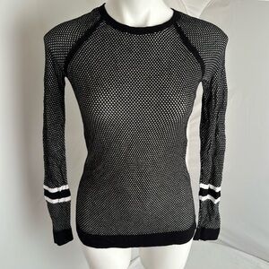 Rag and Bone black and white open knit raglan sleeve sweater xs